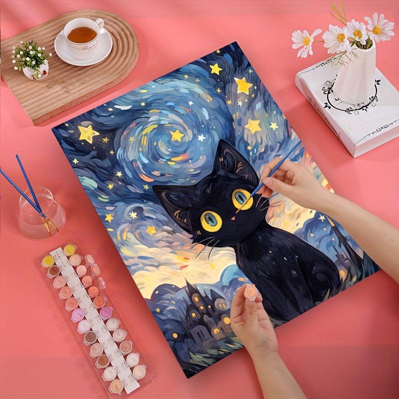 🎨 Crie Sua Obra-Prima: Kit de Pintura DIY - Arte Relaxante para Decorar Seu Lar 🏡 - Gato² - Velaro