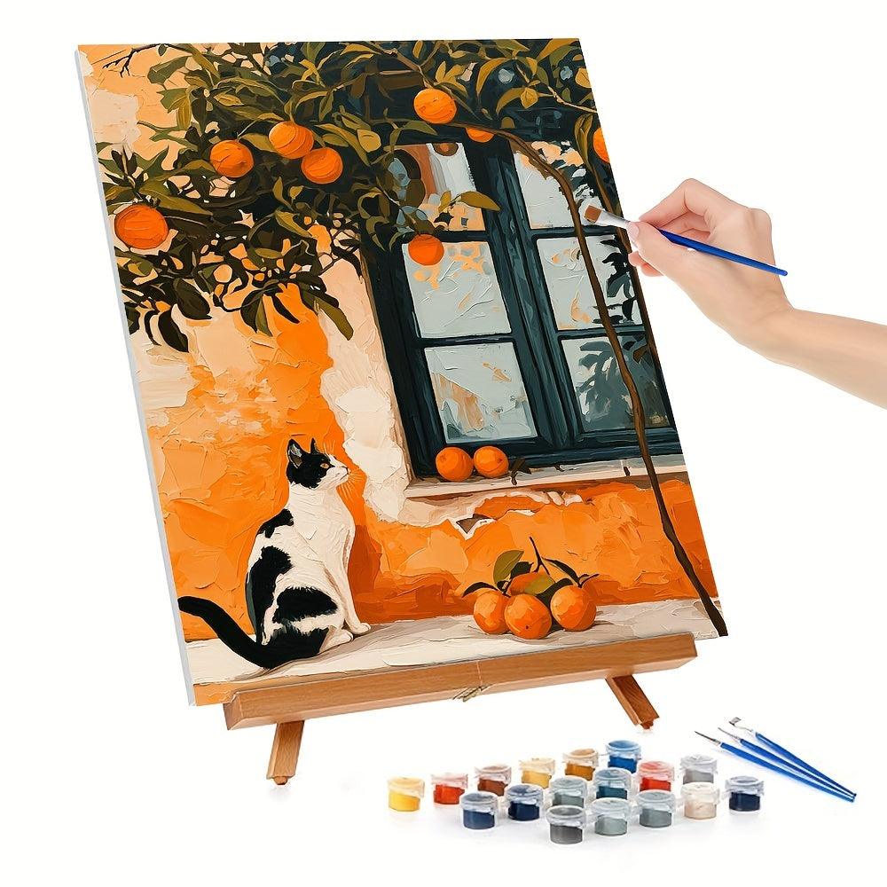 🎨 Crie Sua Obra-Prima: Kit de Pintura DIY - Arte Relaxante para Decorar Seu Lar 🏡 - Gato - Velaro