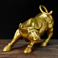 Escultura Touro de Wall Street Dourado - Velaro™