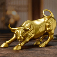 Escultura Touro de Wall Street Dourado - Velaro™