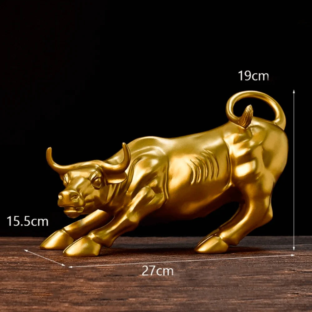 Escultura Touro de Wall Street Dourado - Velaro™