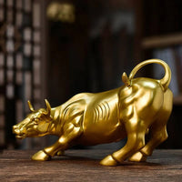 Escultura Touro de Wall Street Dourado - Velaro™