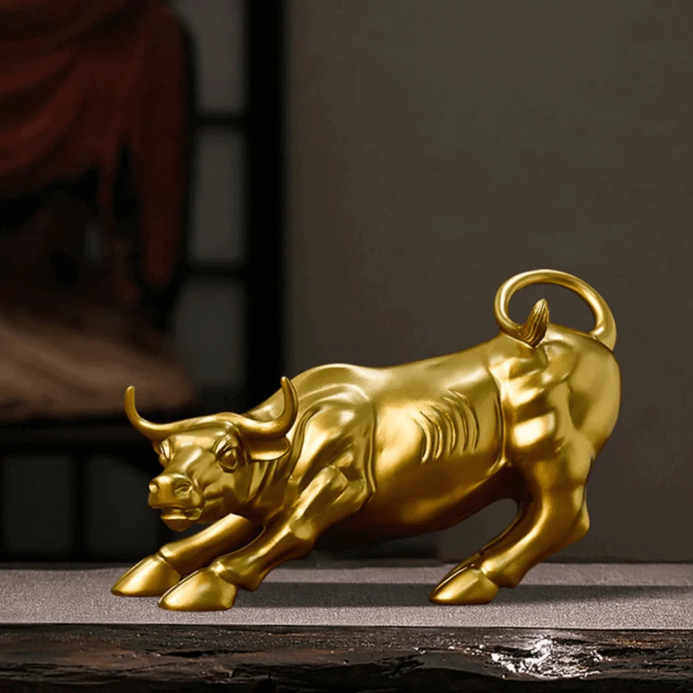 Escultura Touro de Wall Street Dourado - Velaro™